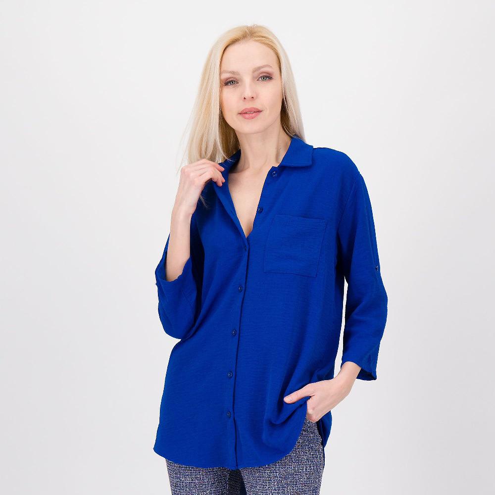 QVC Nina Leonard Camicia over in tessuto crespo fermo