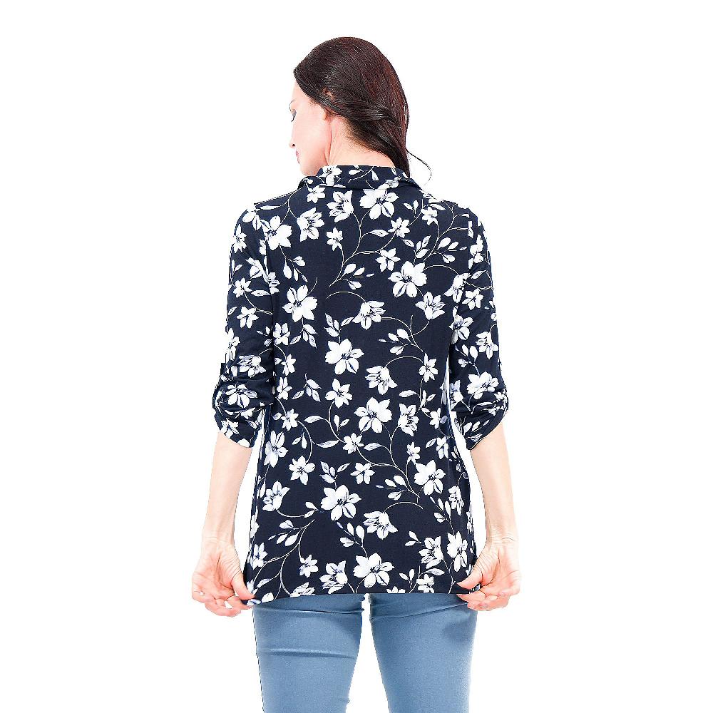 QVC Nina Leonard Camicia Tinta Unita Con Finte Tasche