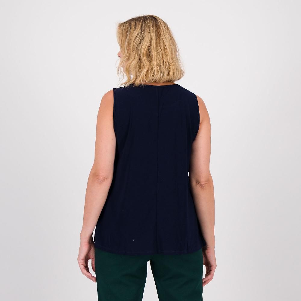 QVC Nina Leonard Canotta Svasata In Jersey Opaco Con Motivo Cut Out