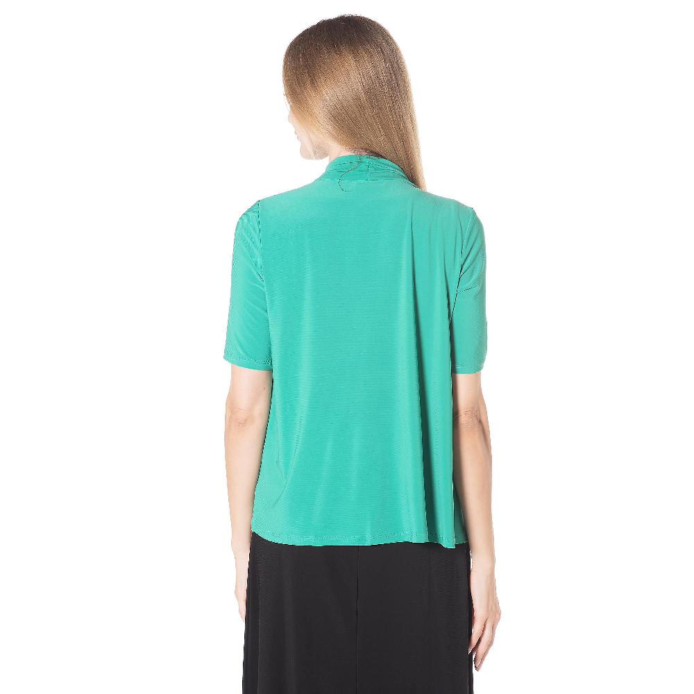 QVC Nina Leonard Cardigan A Maniche Corte In Jersey