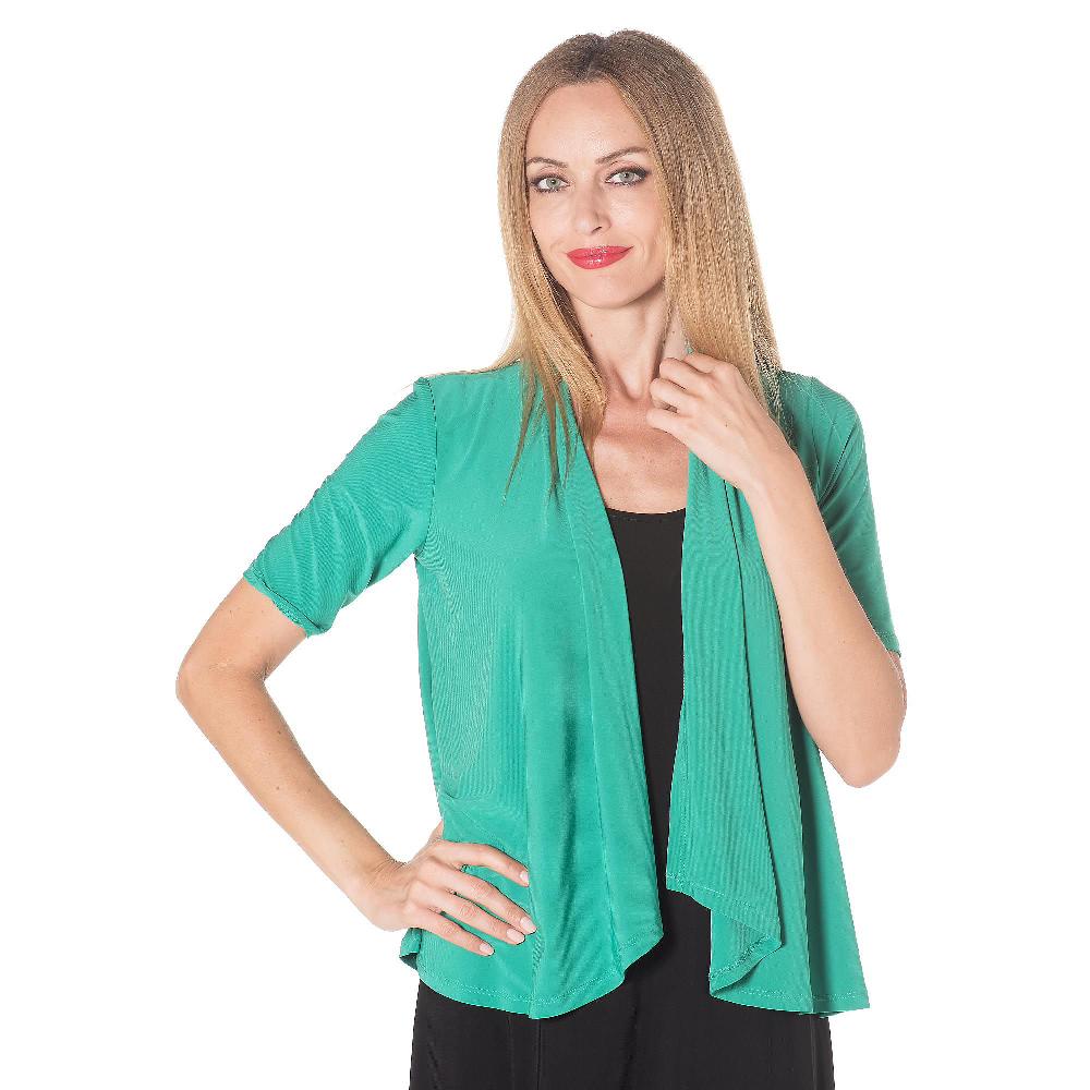QVC Nina Leonard Cardigan a maniche corte in jersey