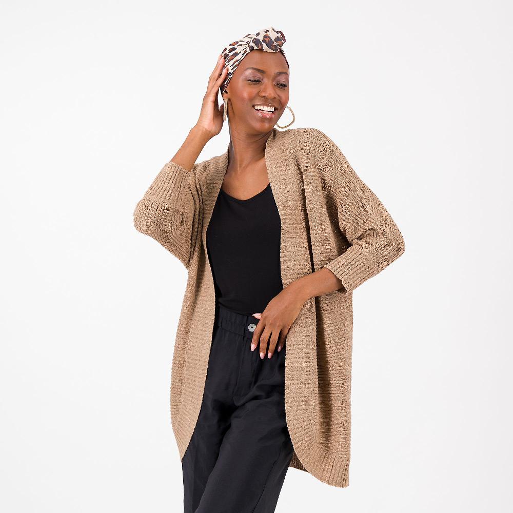 QVC Nina Leonard Cardigan in maglia con maniche 3/4 a pipistrello