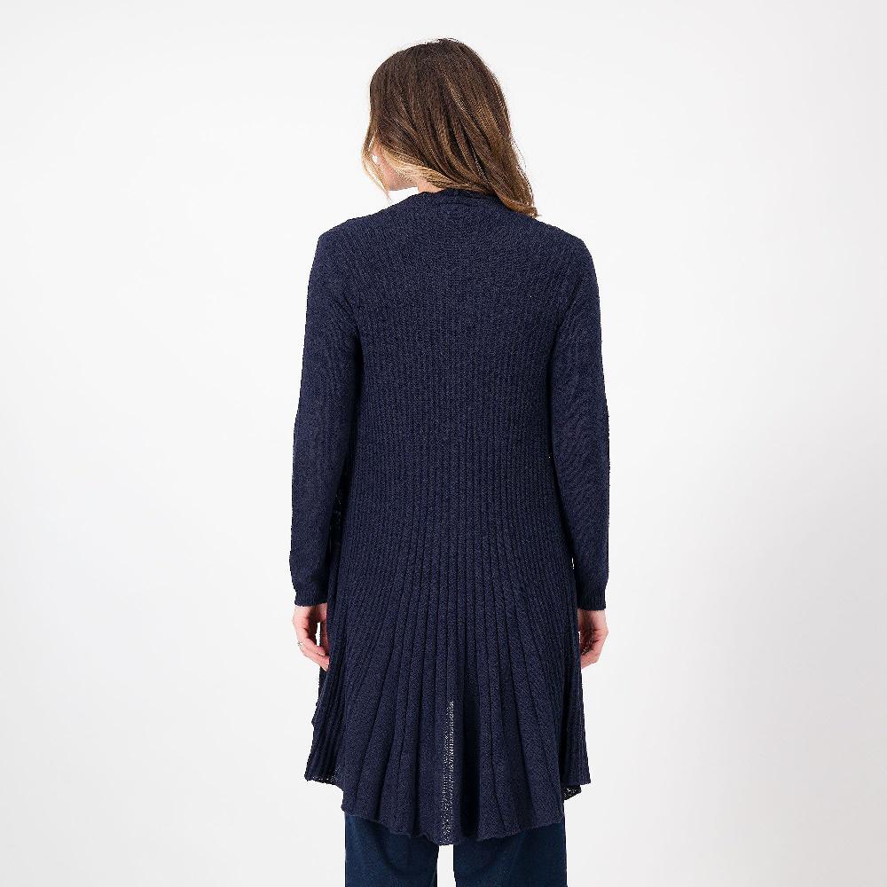 QVC Nina Leonard Cardigan In Maglia Lavorata A Coste Taglia Petit