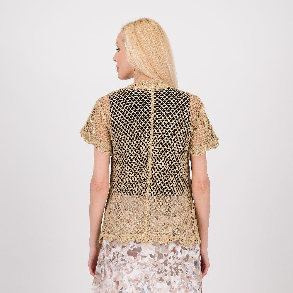 QVC Nina Leonard Cardigan In Pizzo Crochet Fantasia Fiori
