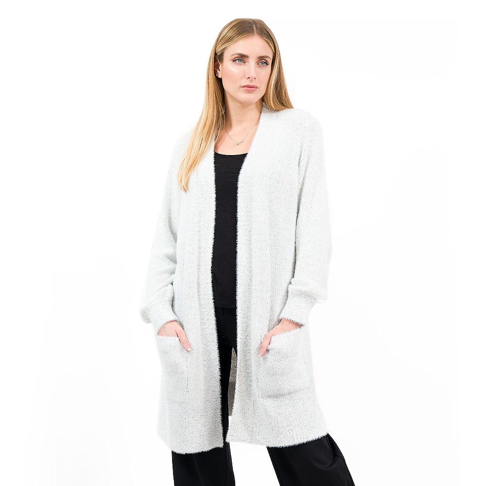 QVC Nina Leonard Cardigan lungo in maglia maniche a baloon