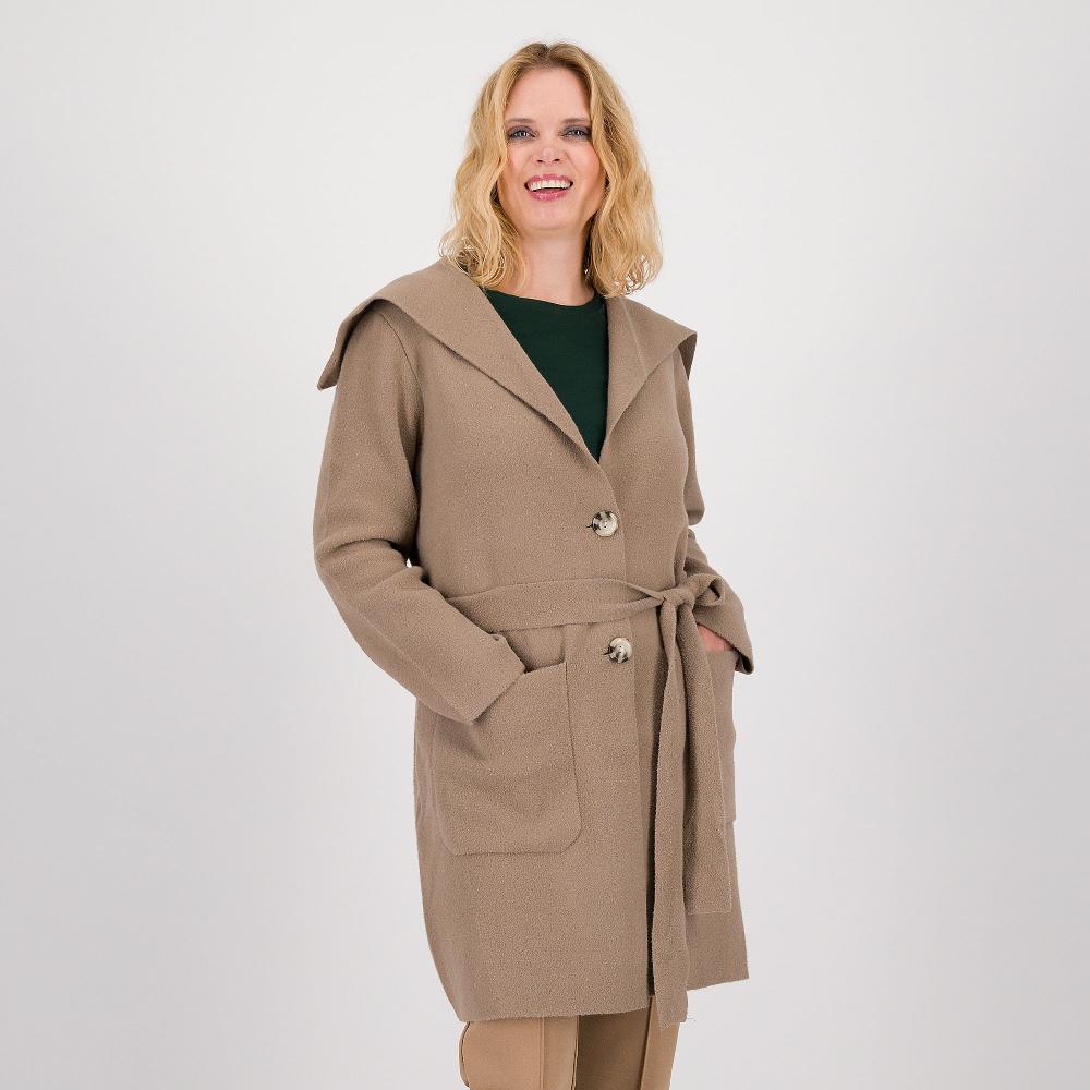QVC Nina Leonard Coatigan con cintura e maniche lunghe