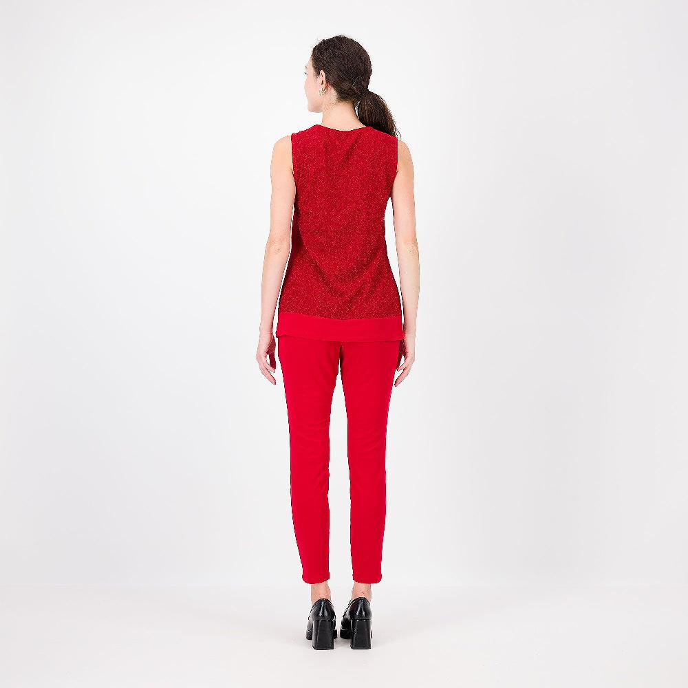 QVC Nina Leonard Completo: Cardigan E Top Con Glitter E Pantaloni Tinta Unita