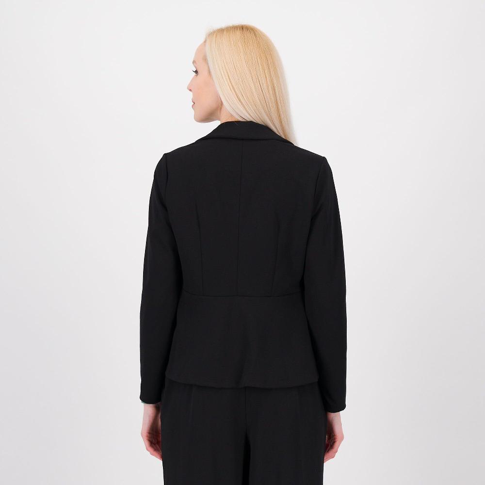 QVC Nina Leonard Giacca In Crèpe Stretch Linea A Peplo Collo Con Rever