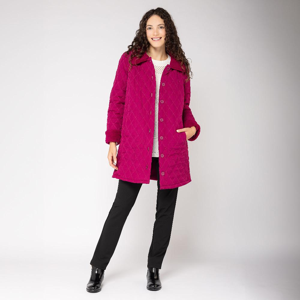 QVC Nina Leonard Giacca Midi Imbottita E Trapuntata Con Inserti Peluche