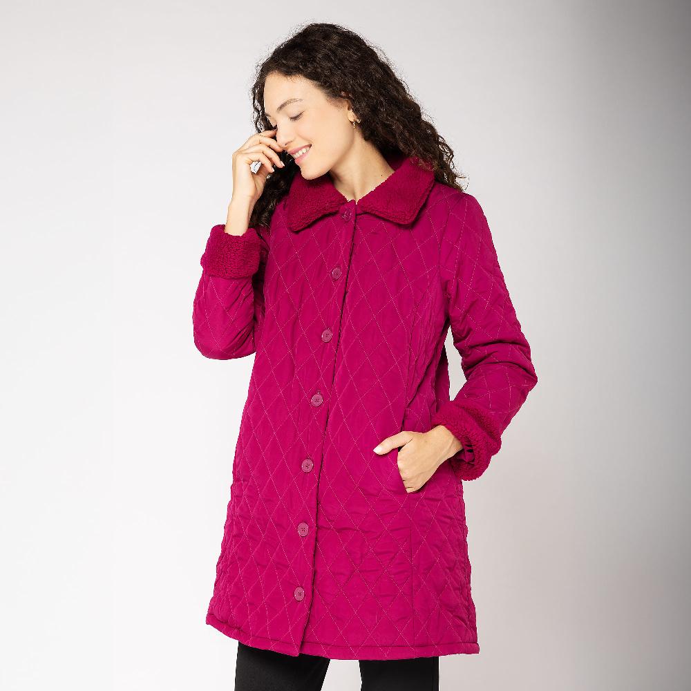 QVC Nina Leonard Giacca Midi Imbottita E Trapuntata Con Inserti Peluche