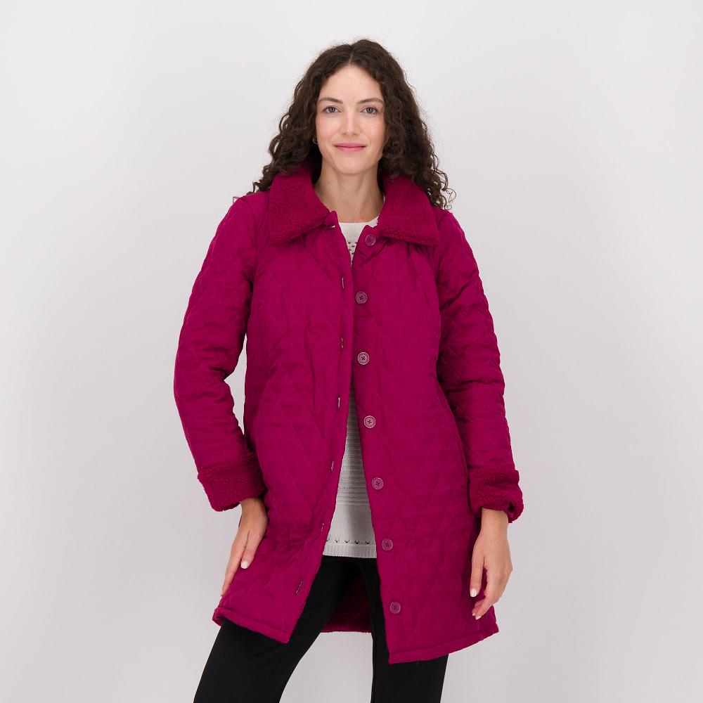 QVC Nina Leonard Giacca midi imbottita e trapuntata con inserti peluche
