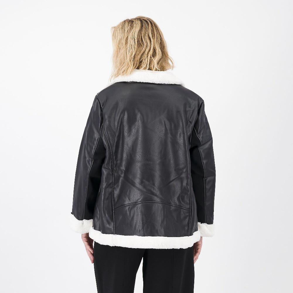 QVC Nina Leonard Giacca Tipo Motociclista Con Collo In Sherpa