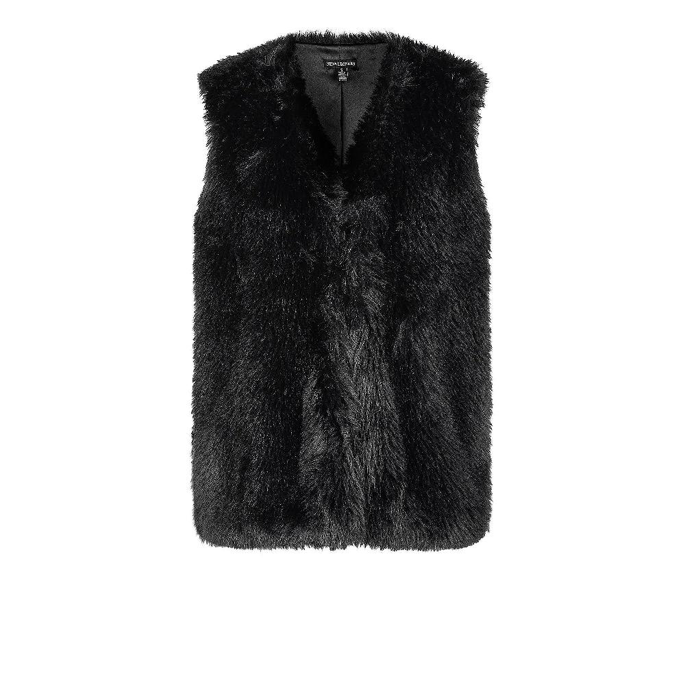 QVC Nina Leonard Gilet In Pelo Sintetico Con Tasche