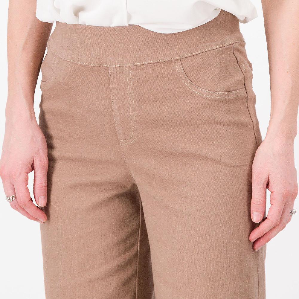 QVC Nina Leonard Jeans A Gamba Larga Con Elastico Anche Petite