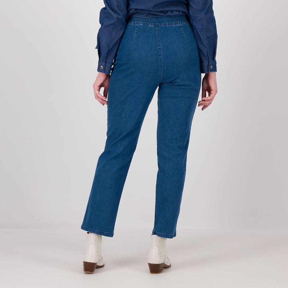 QVC Nina Leonard Jeans Super Stretch Linea A Sigaretta Vita Elasticata Nervatura A Vista