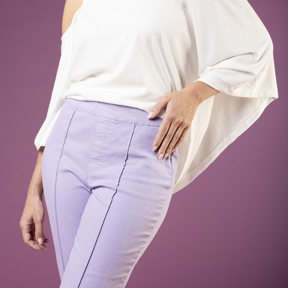 QVC Nina Leonard Jeans Super Stretch Linea A Sigaretta Vita Elasticata Nervatura A Vista