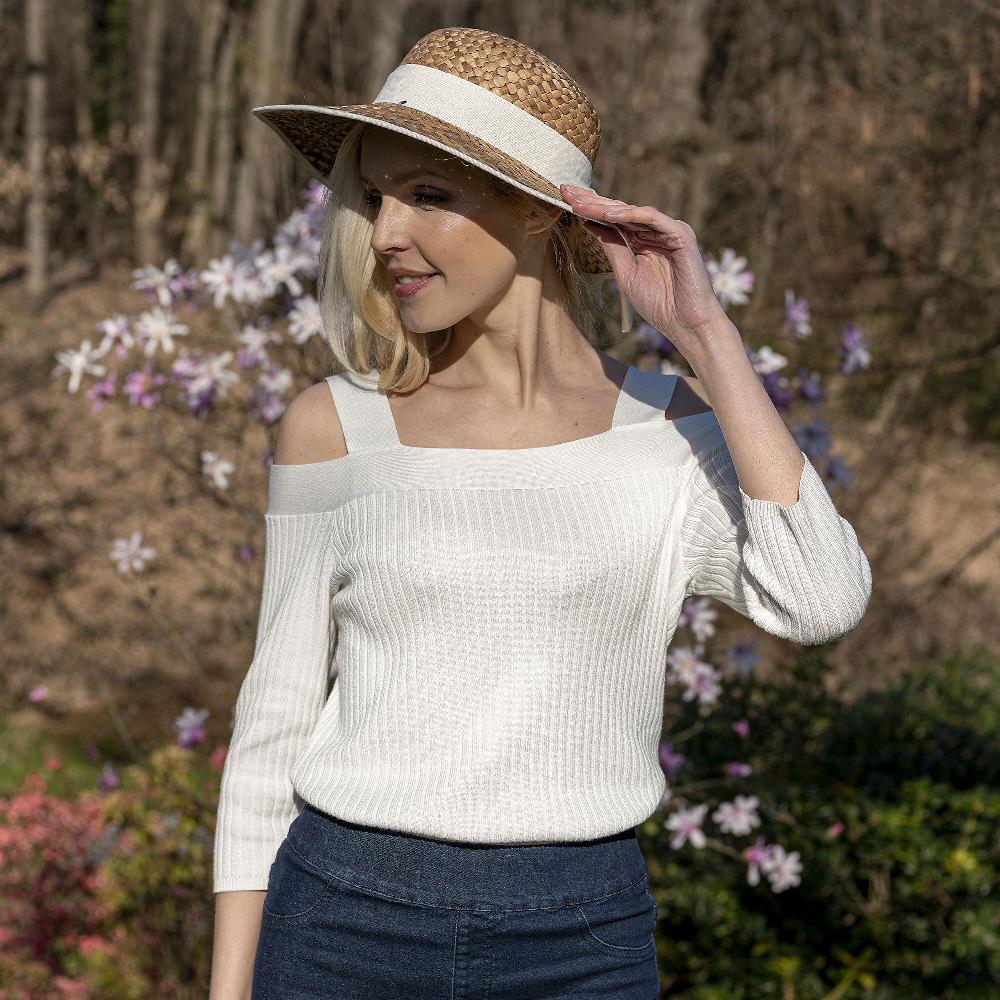 QVC Nina Leonard Maglia A Coste Con Apertura Sulle Spalle