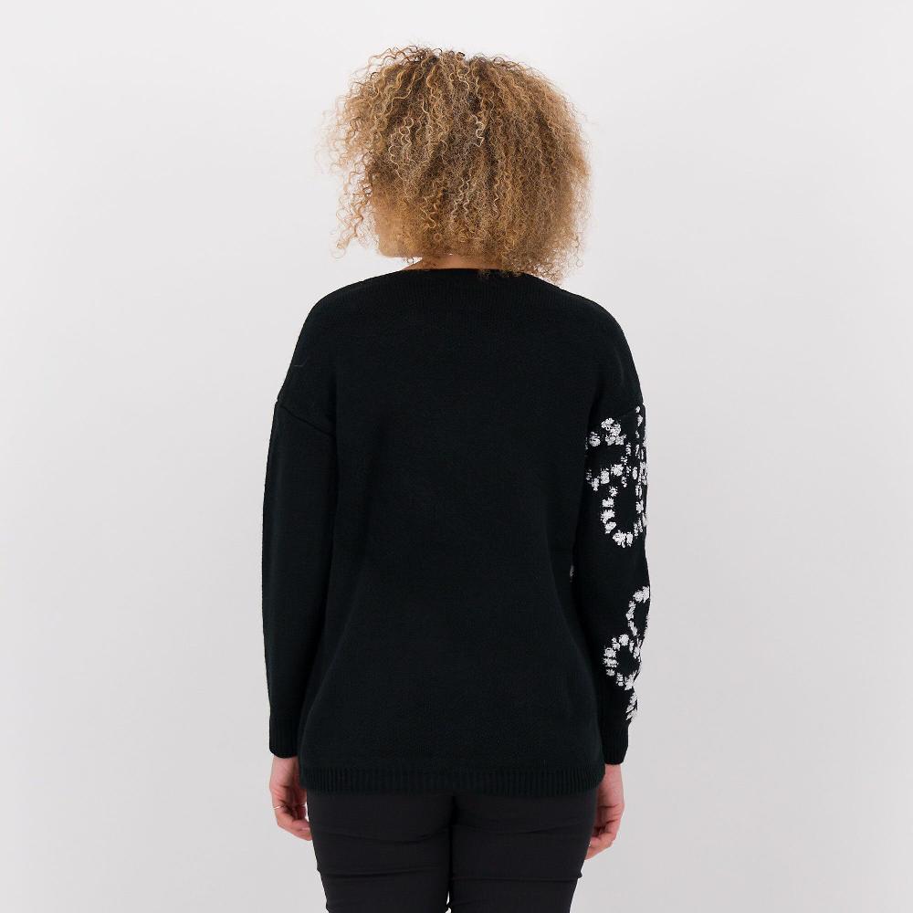 QVC Nina Leonard Maglia A Manica Lunga Con Decorazione Floreale