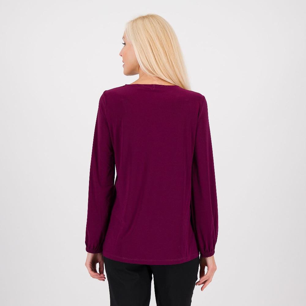 QVC Nina Leonard Maglia A Maniche Lunghe Con Scollo A V Con Catenelle