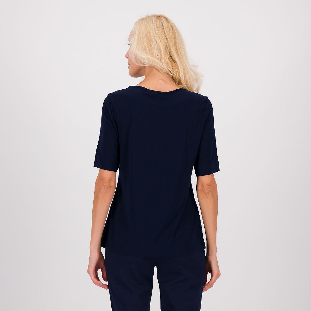 QVC Nina Leonard Maglia Con Apertura Sotto Allo Scollo E Maniche Al Gomito