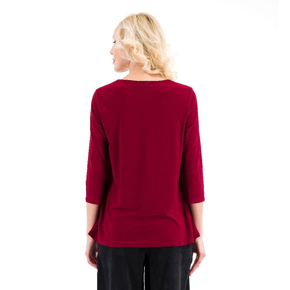 QVC Nina Leonard Maglia Con Scollo A V E Maniche 3/4