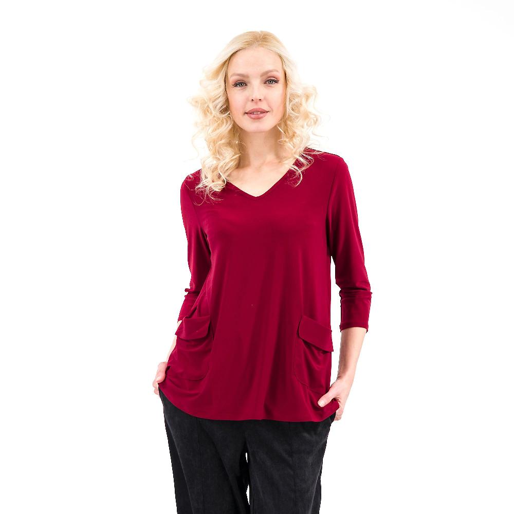 QVC Nina Leonard Maglia con scollo a V e maniche 3/4