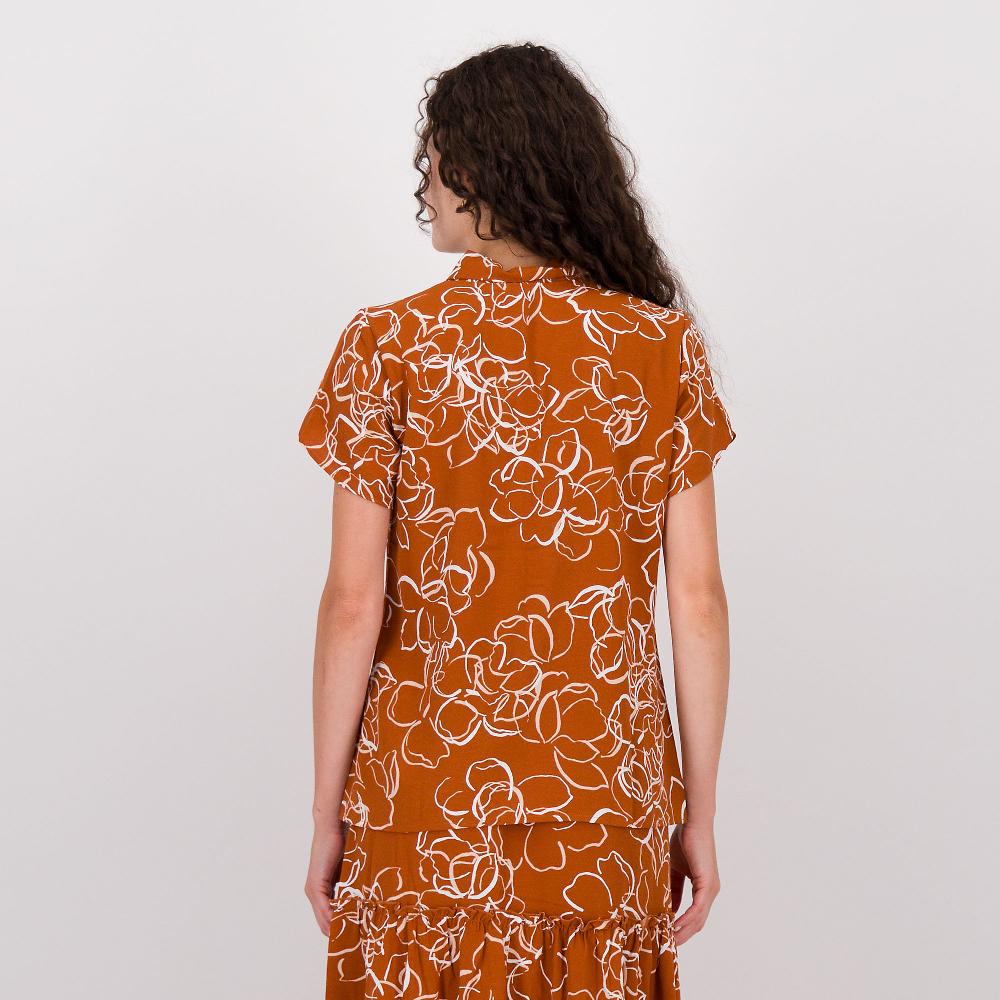 QVC Nina Leonard Maglia Con Scollo A V E Maniche Corte A Tulipano