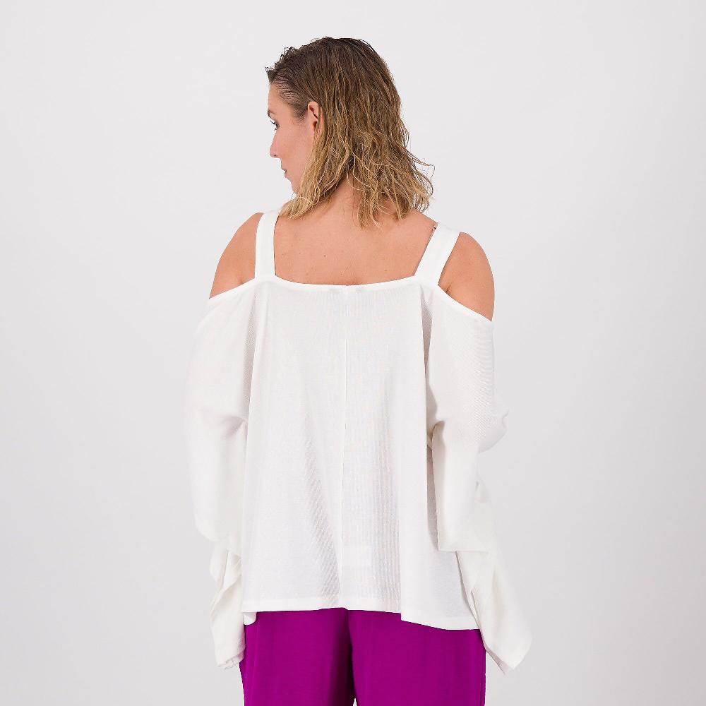 QVC Nina Leonard Maglia Con Spalle Cut Out E Scollo Quadrato
