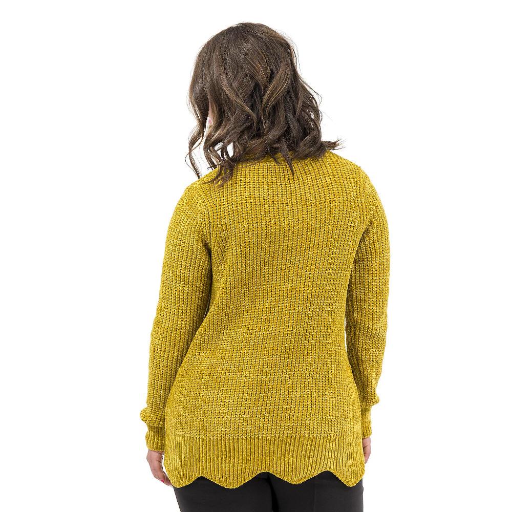 QVC Nina Leonard Maglia In Ciniglia Con Fondo Smerlato