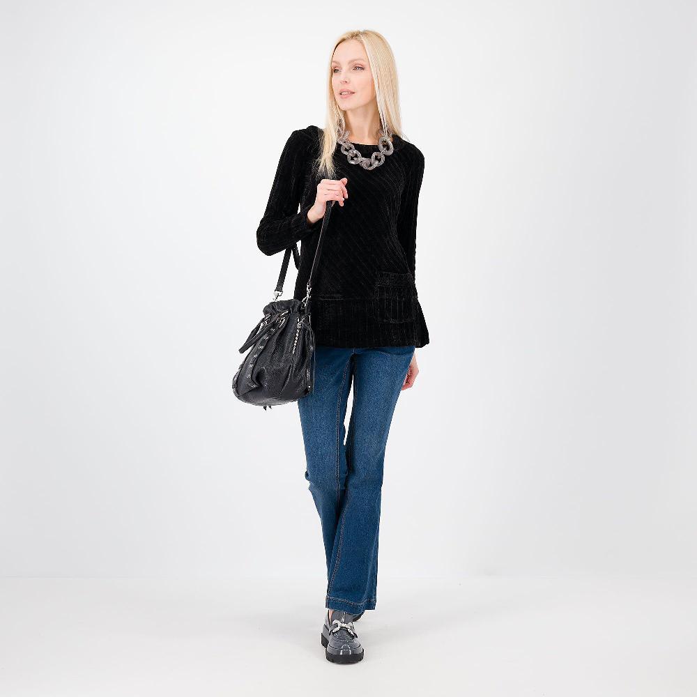 QVC Nina Leonard Maglia In Ciniglia Con Lavorazione A Righe