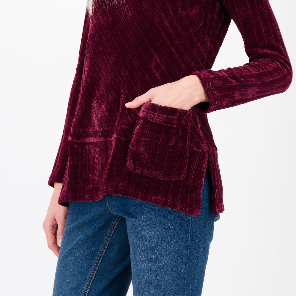 QVC Nina Leonard Maglia In Ciniglia Con Lavorazione A Righe