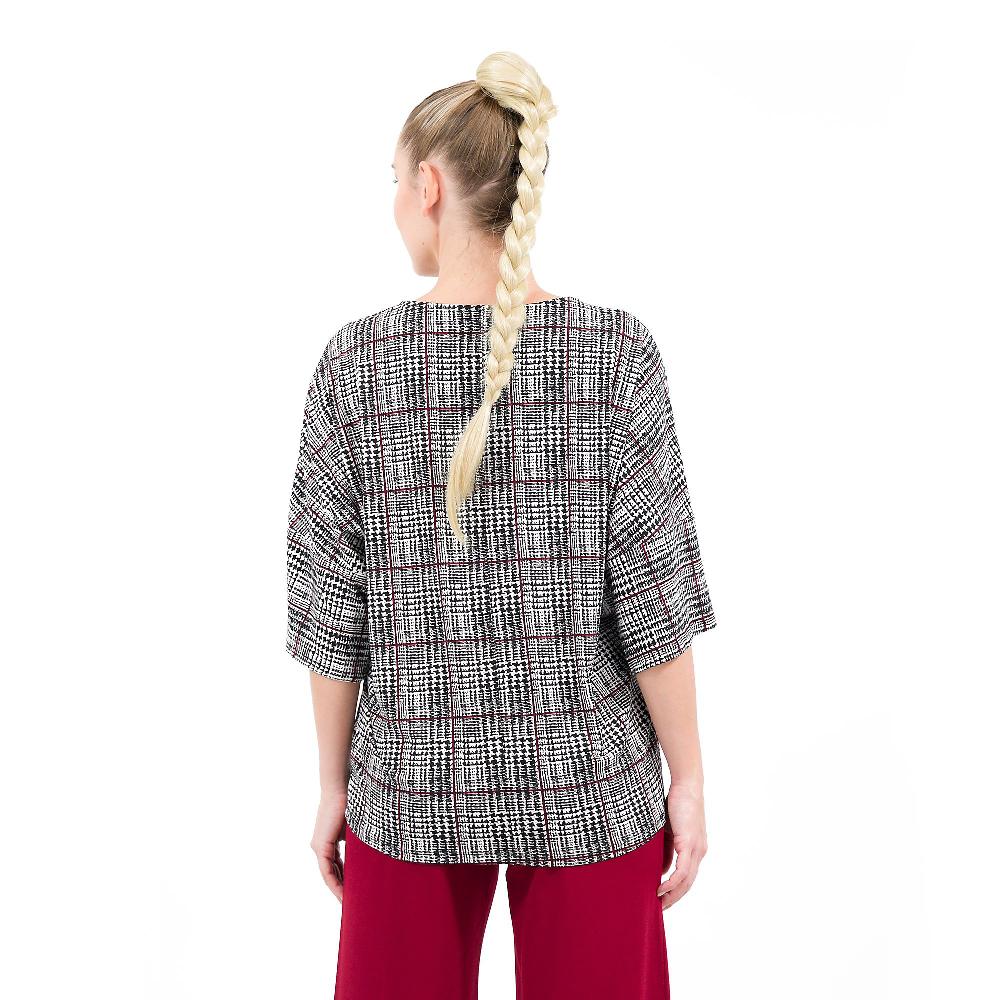 QVC Nina Leonard Maglia In Jersey Fantasia Con Manica Ampia