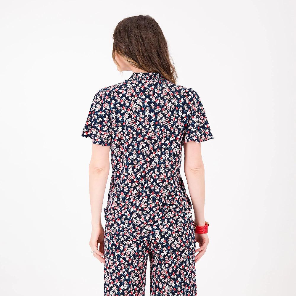QVC Nina Leonard Maglia In Jersey Fantasia Con Rouches
