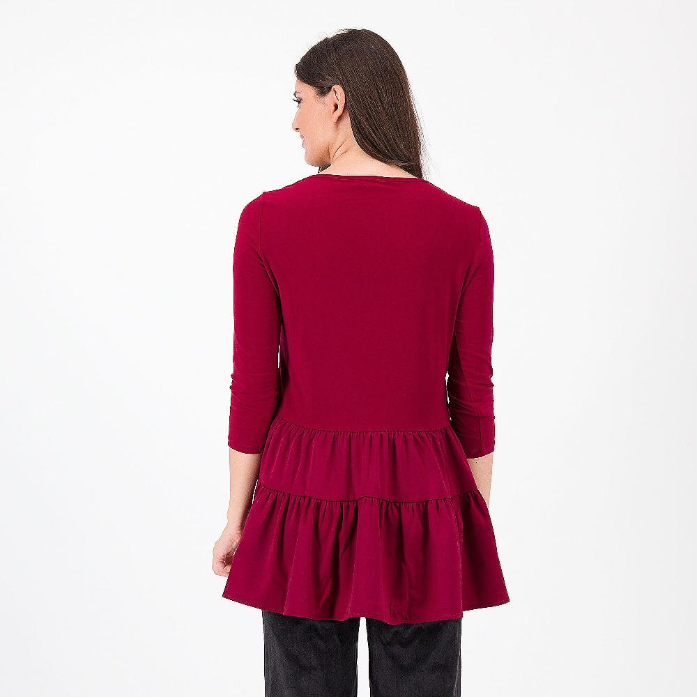 QVC Nina Leonard Maglia In Jersey Manica 3/4 Con Balza Al Fondo