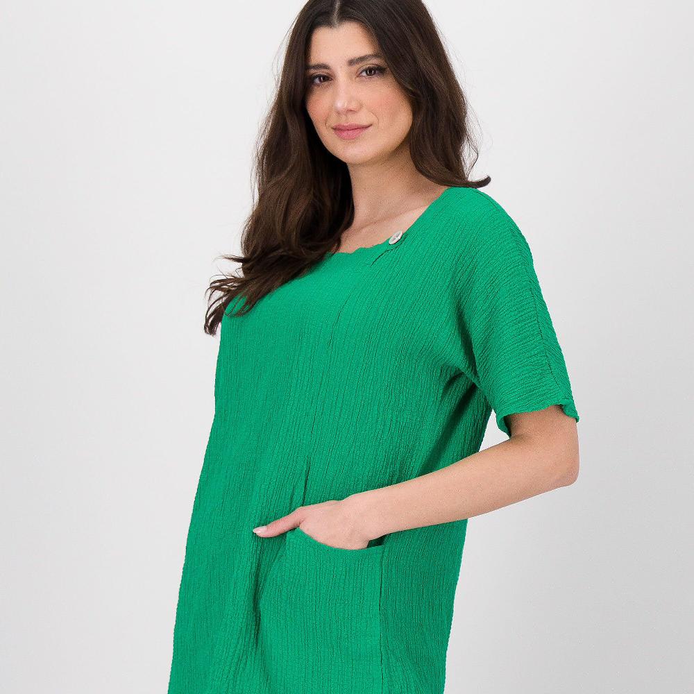 QVC Nina Leonard Maglia In Tessuto Operato Co Scollo Asimetrico