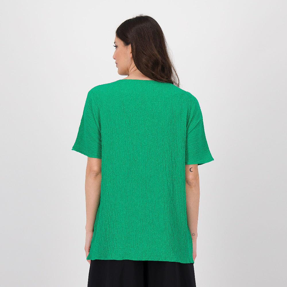 QVC Nina Leonard Maglia In Tessuto Operato Co Scollo Asimetrico