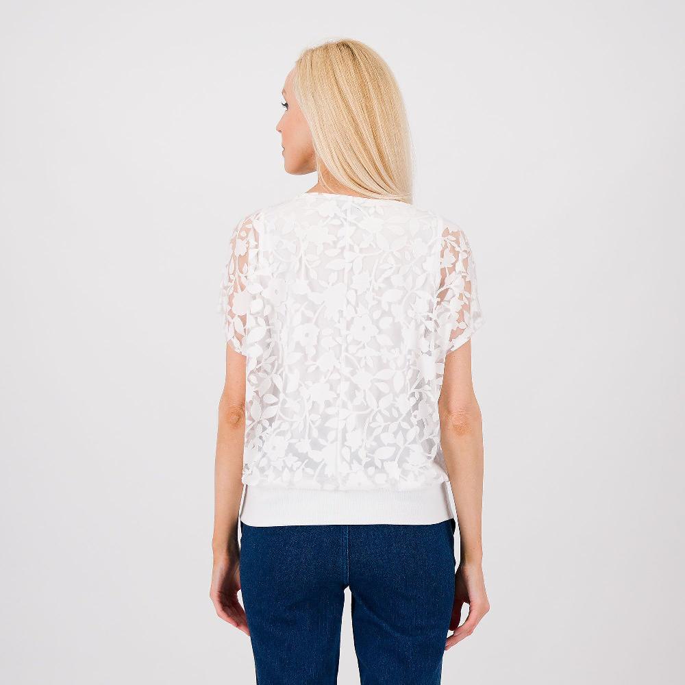 QVC Nina Leonard Maglia In Tulle Devoré Con Corpino Foderato