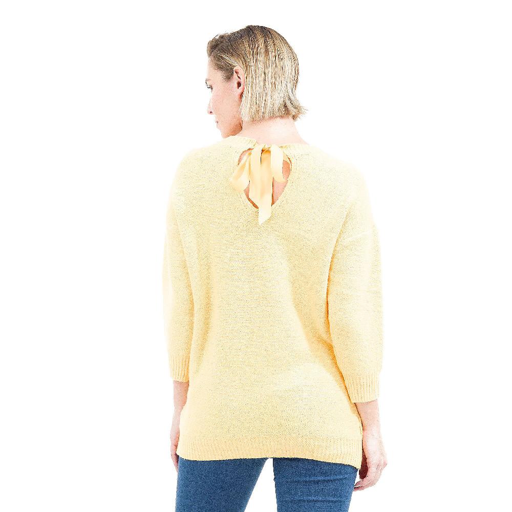 QVC Nina Leonard Maglia Manica 3/4 Con Goccia E Nastro Dietro