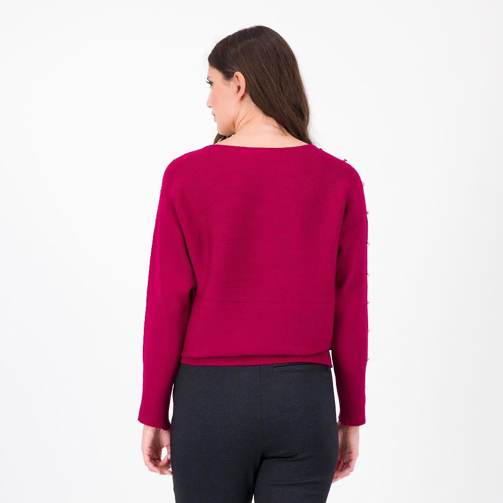 QVC Nina Leonard Maglia Rasata Con Manica Lunga A Pipistrello