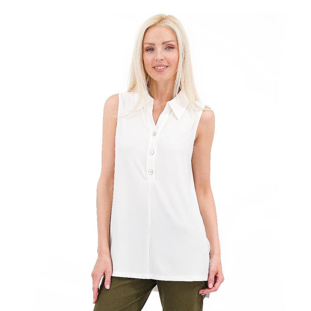 QVC Nina Leonard Maglia smanicata in jersey stretch