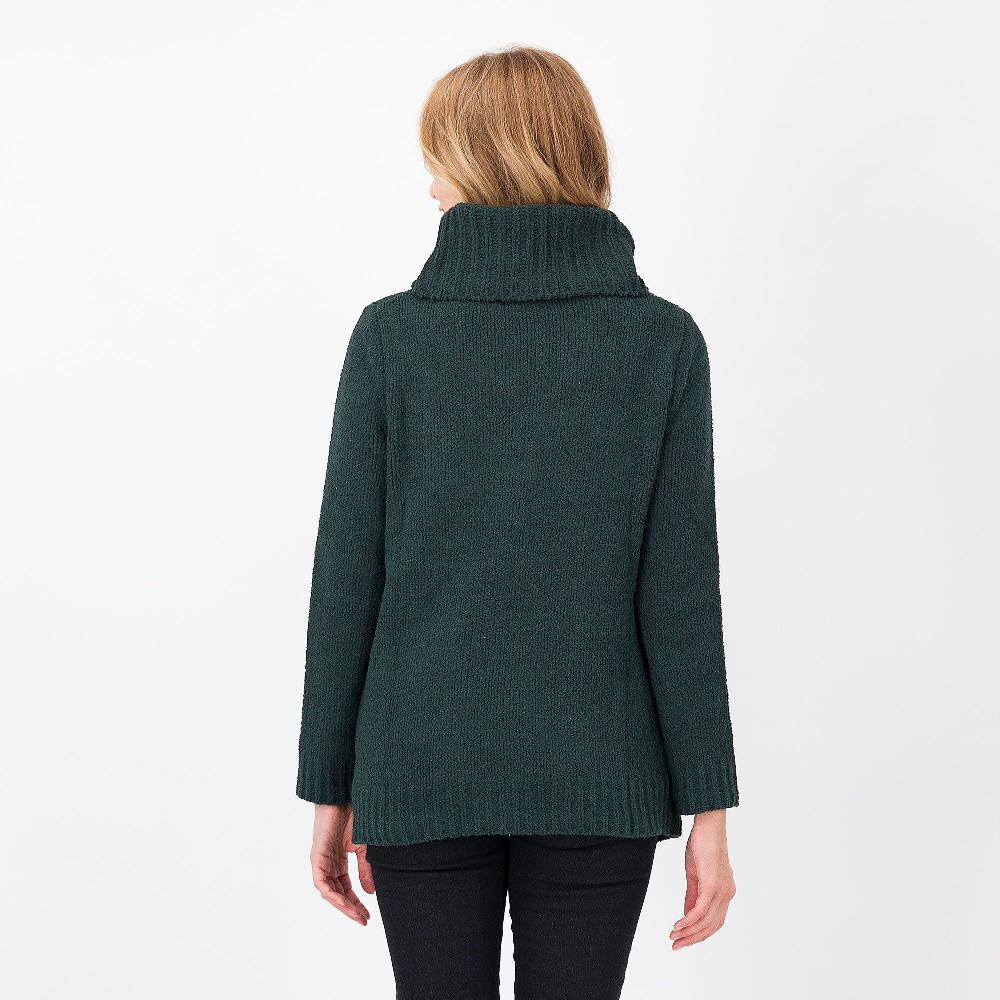 QVC Nina Leonard Maglione A Collo Alto Effetto Ciniglia Lavorato