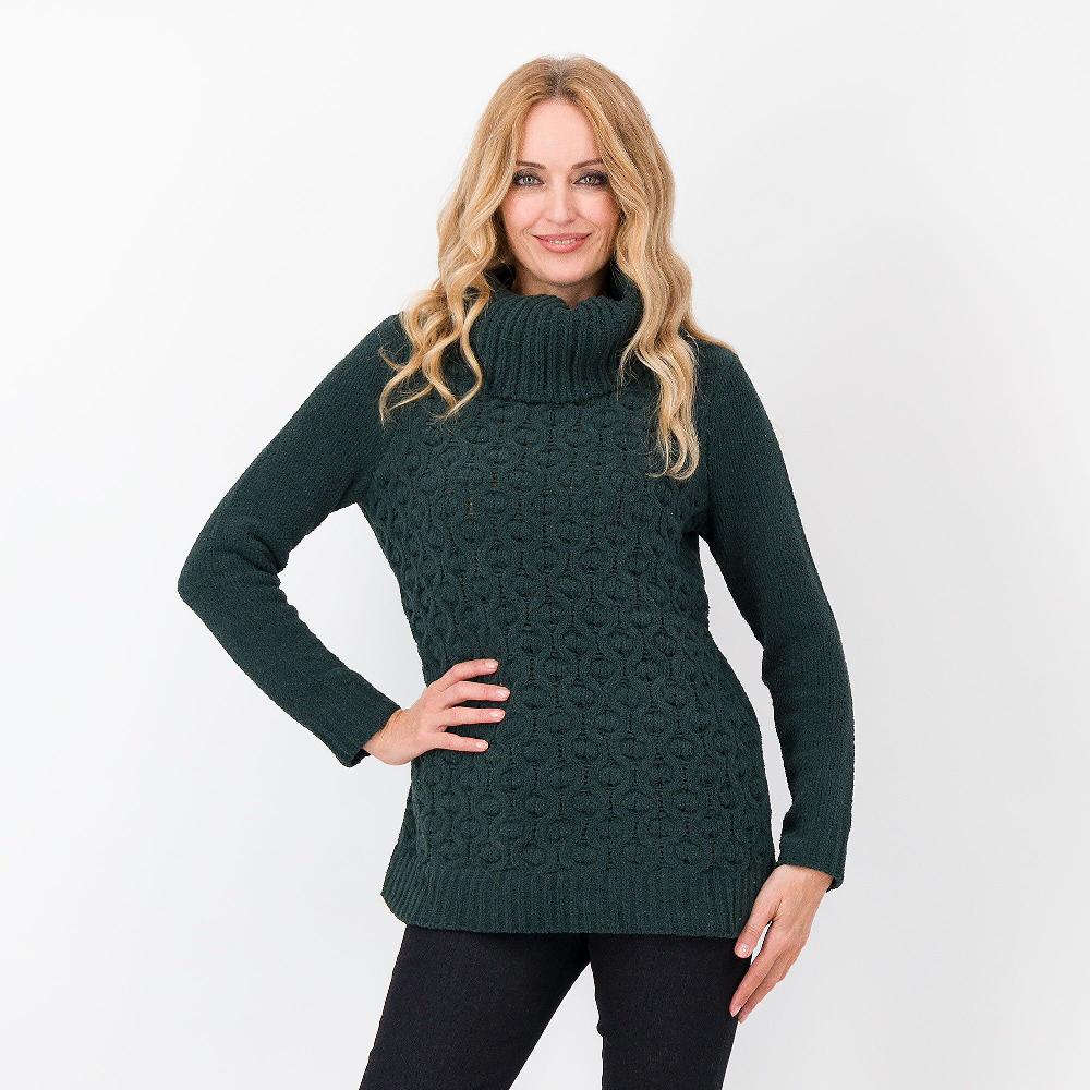 QVC Nina Leonard Maglione a collo alto effetto ciniglia lavorato