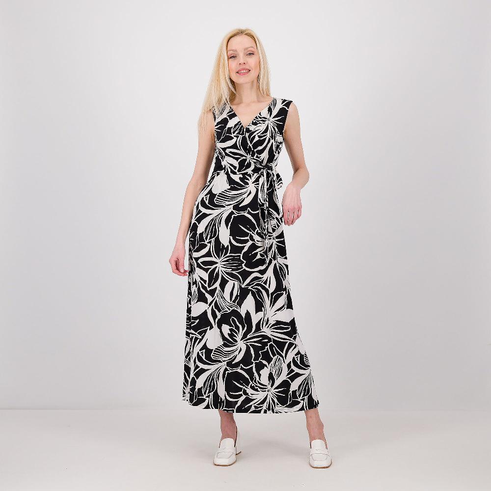 QVC Nina Leonard Maxi abito smanicato in jersey fantasia