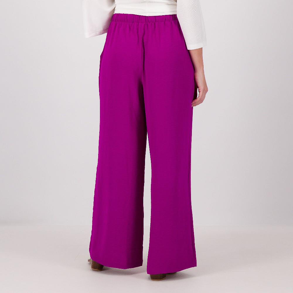 QVC Nina Leonard Pantaloni A Gamba Ampia Con Elastico In Vita In Crêpe