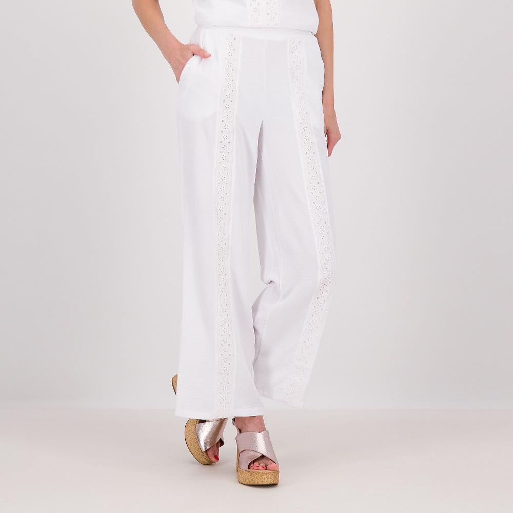 QVC Nina Leonard Pantaloni a gamba larga con elastico in vita e passamaneria