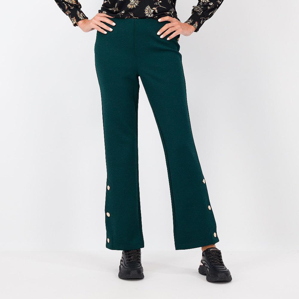 QVC Nina Leonard Pantaloni a zampa con bottoni al fondo