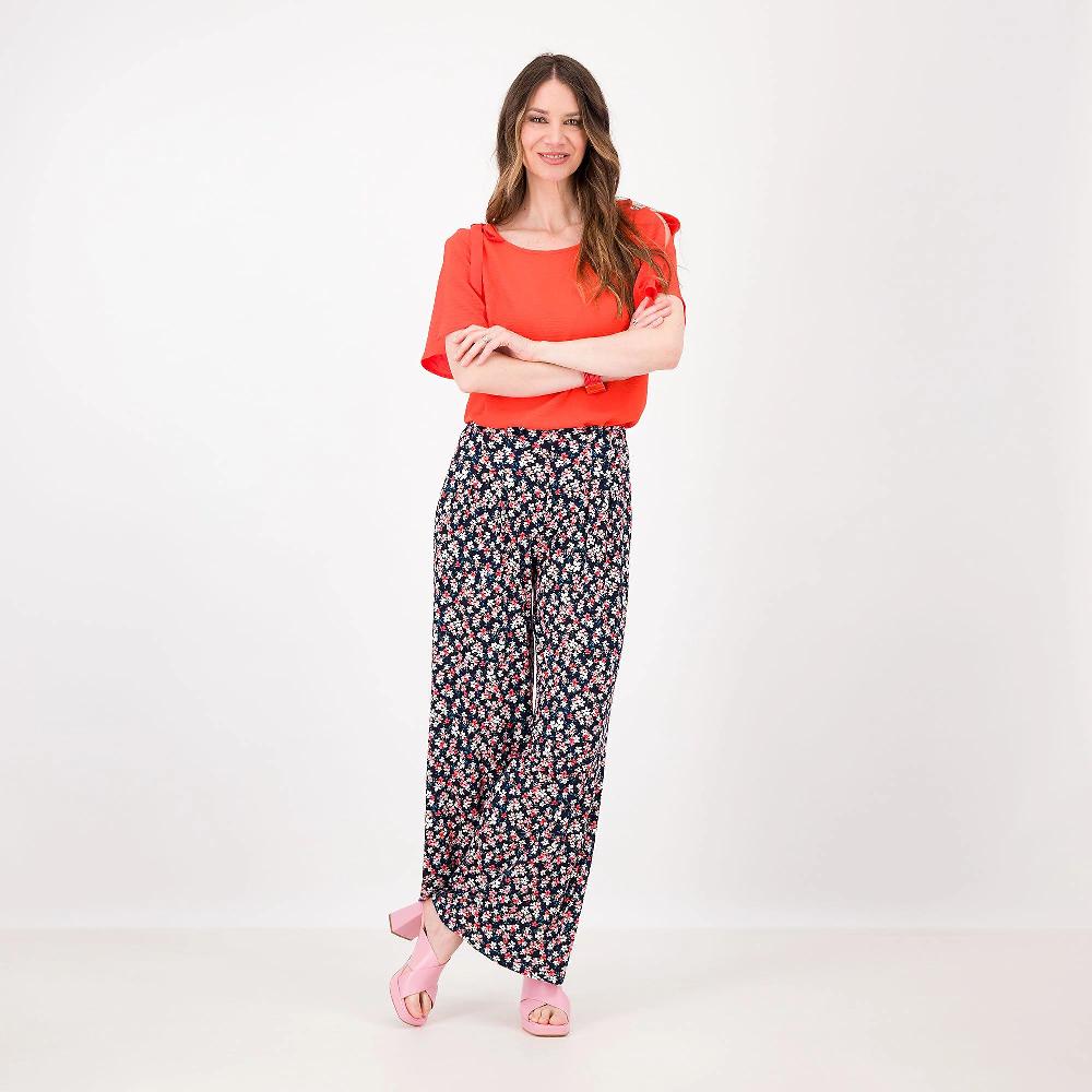 QVC Nina Leonard Pantaloni Ampi In Jersey Fantasia Anche Petite