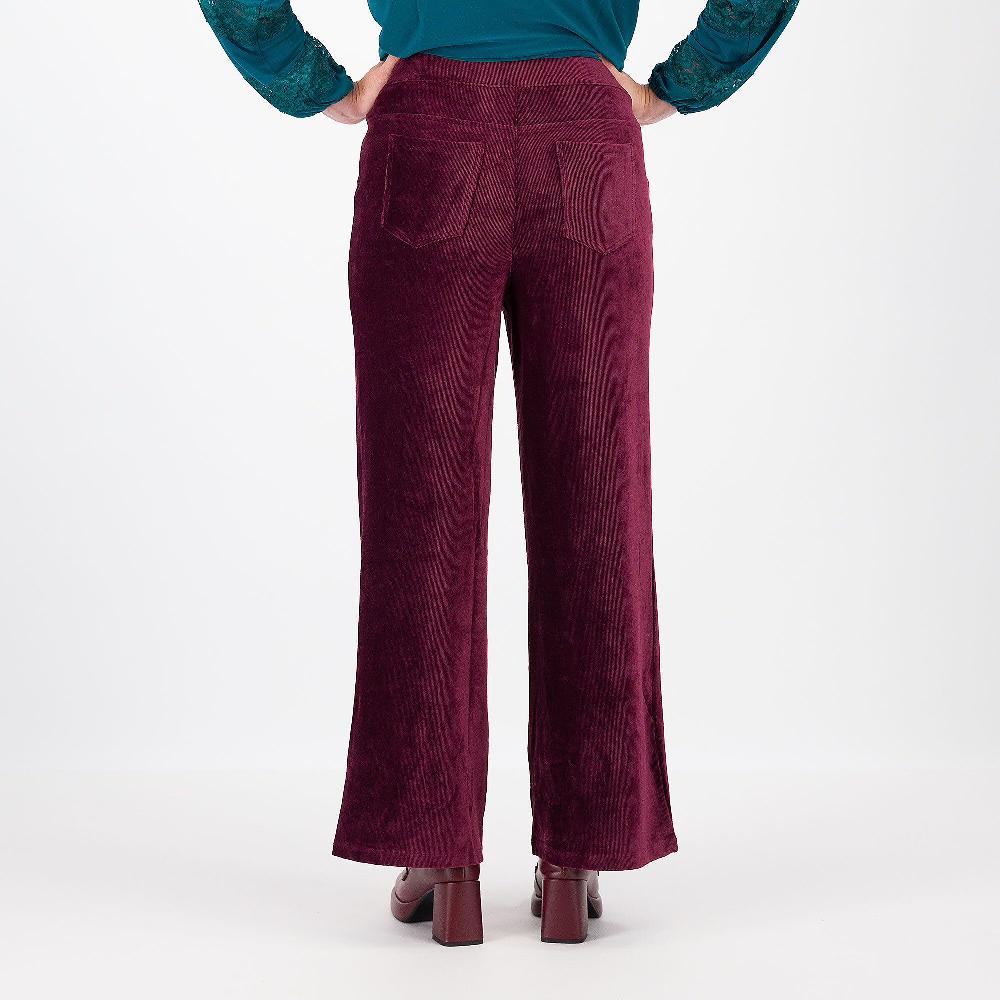 QVC Nina Leonard Pantaloni Ampi In Tessuto Millerighe