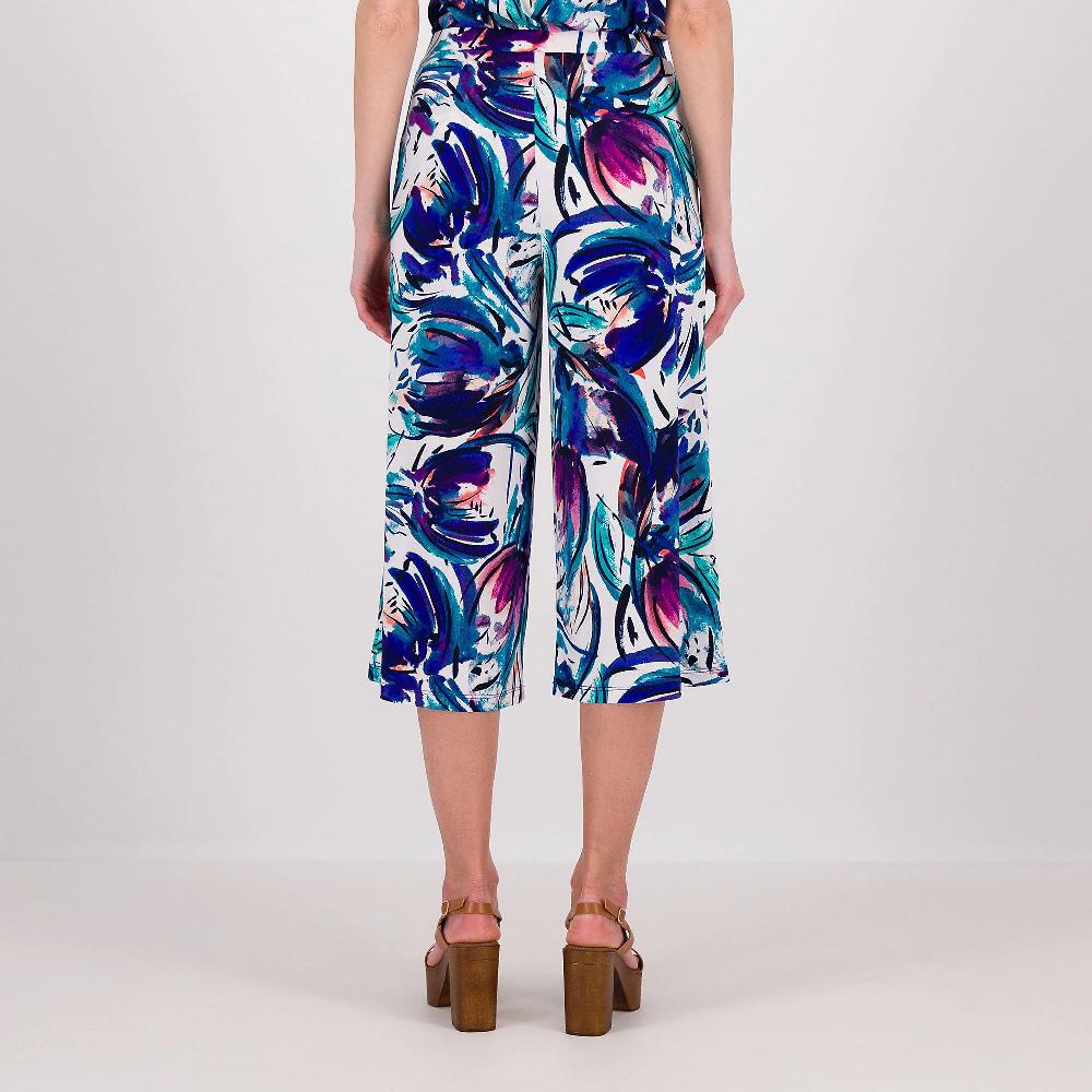 QVC Nina Leonard Pantaloni Coulotte In Tessuto Stampato E Vita Elasticata