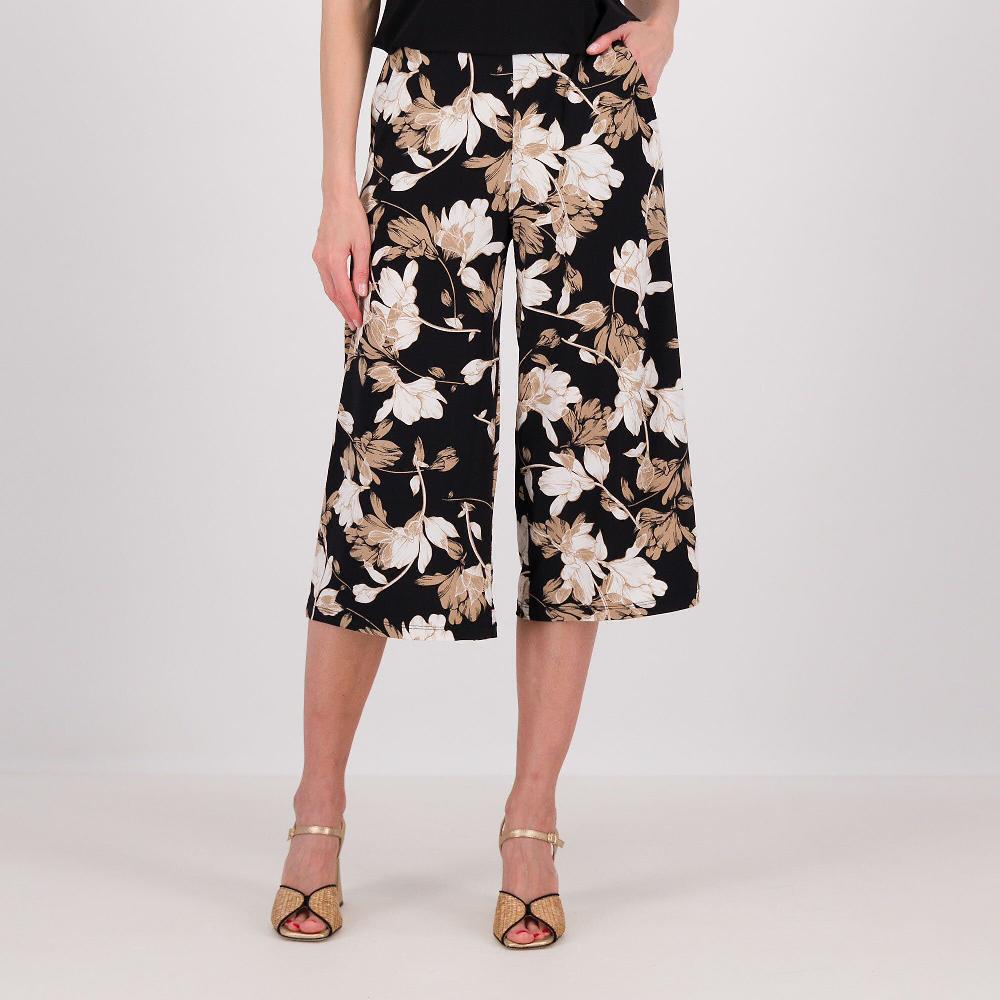 QVC Nina Leonard Pantaloni coulotte in tessuto stampato e vita elasticata